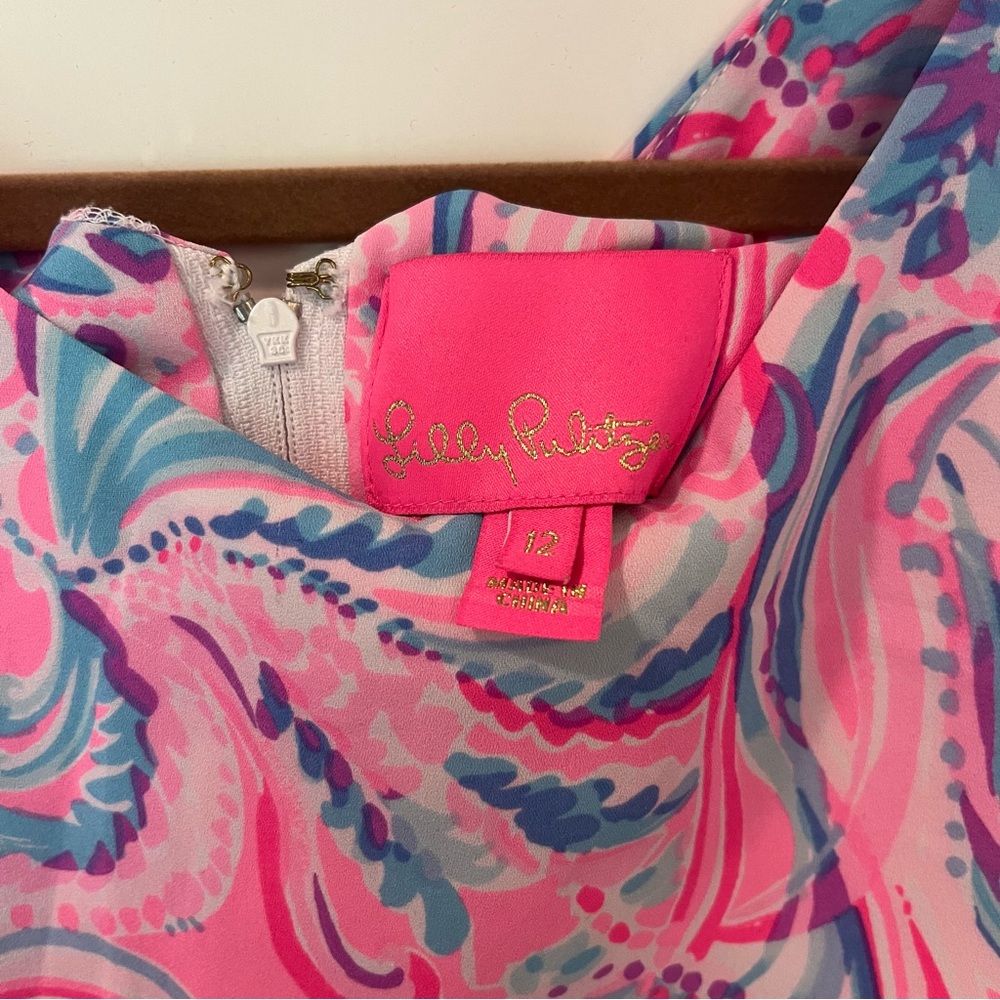 Lilly Pulitzer Pink and Blue Paisley Mini Dress - Picture 11 of 11